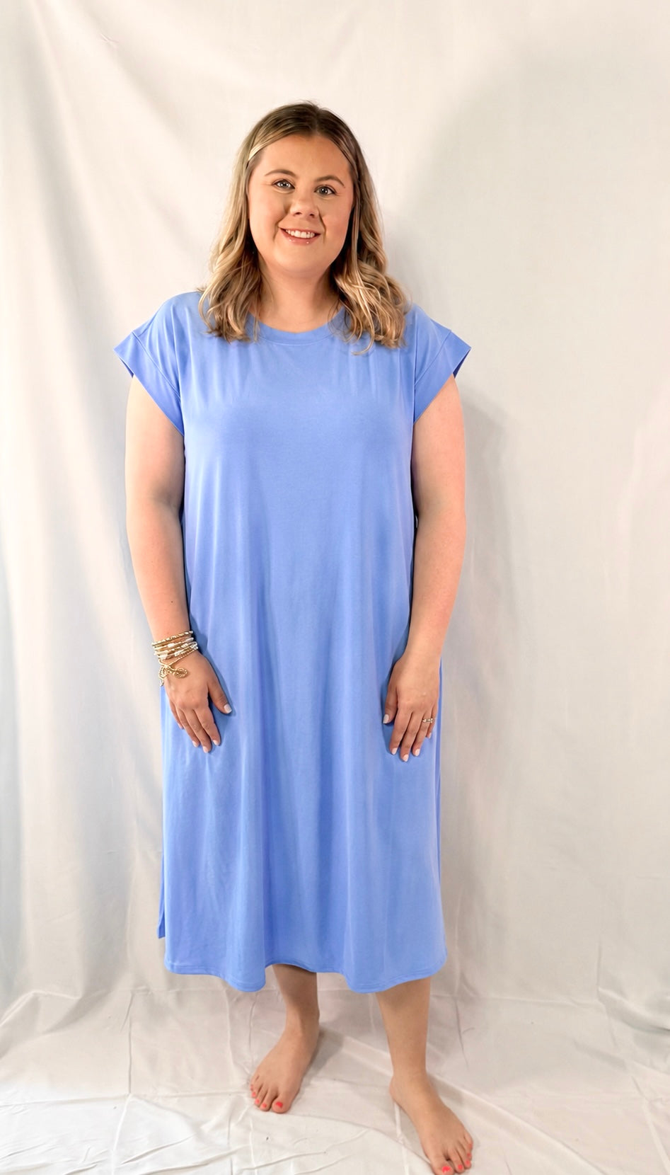 Blue Skies Midi T-Shirt Dress