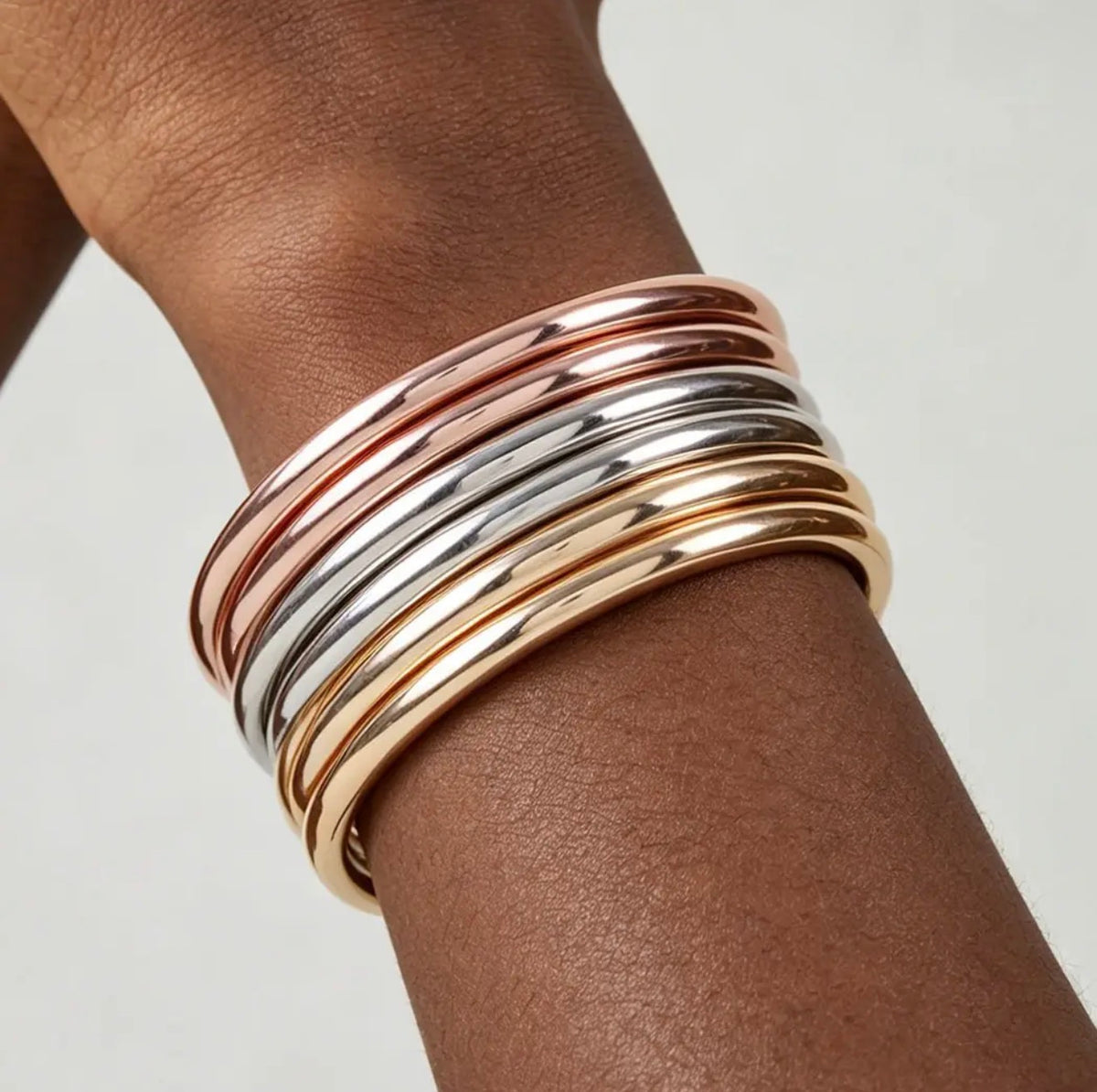 Mixed Metals Bangle Stack
