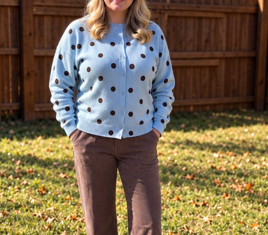 Spotted in Blue Cardigan