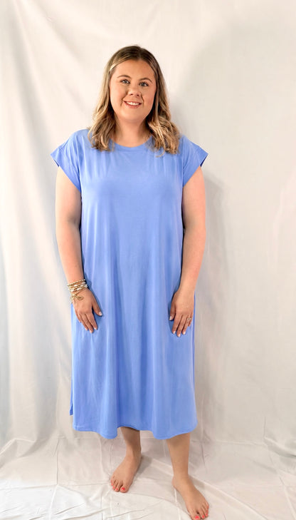 Blue Skies Midi T-Shirt Dress