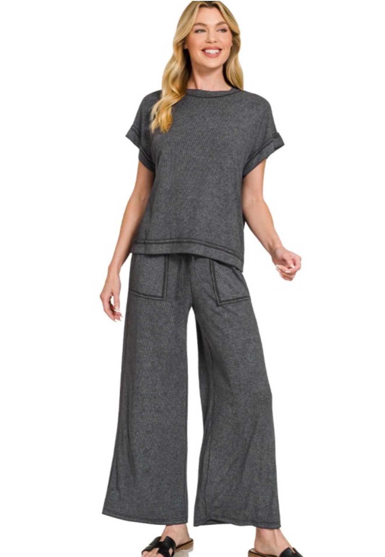 After Hours Ribbed Lounge Set